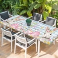 thumbnail image 2 of Blue Easter Table Cloths for 8 Foot Rectangle Tables, Spring Easter Bunny Eggs Floral Buffalo Plaid Patio Waterproof Elastic Fitted Tablecloths, Washable Rectangular Table Cover for Camping, 2 of 8