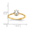 thumbnail image 3 of Primal Gold 14 Karat Yellow Gold Diamond and White Topaz Birthstone Ring, 3 of 5