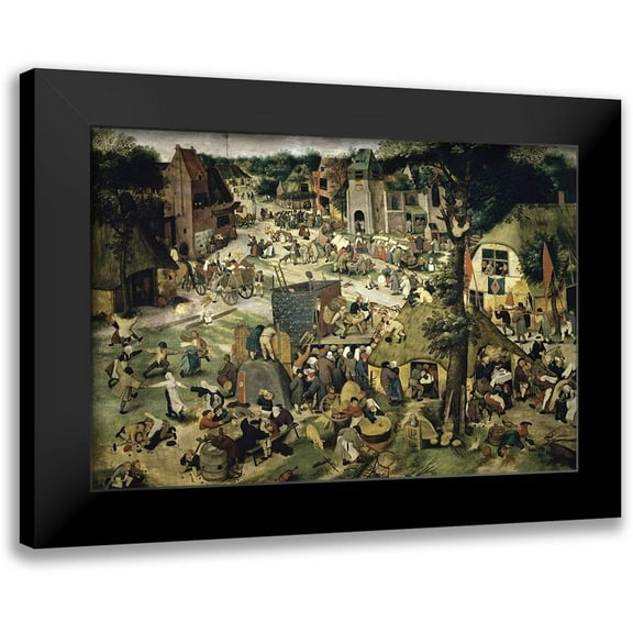 Bruegel the Elder, Pieter 14x11 Black Modern Framed Museum Art Print Titled - Village Celebration (I)