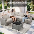 thumbnail image 5 of PARKWELL Outdoor Patio Modular Furniture Sets,All-Weather Wicker L Shaped Conversation Sectional Sofa Set with Coffee Table for Backyard Deck,Taupe/Beige, 5 of 12