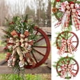 thumbnail image 2 of Christmas Wagon Wheel Wreath Winter Door Hanging Home Decoration Gift Different Sizes New Year Gift Christmas, 2 of 5