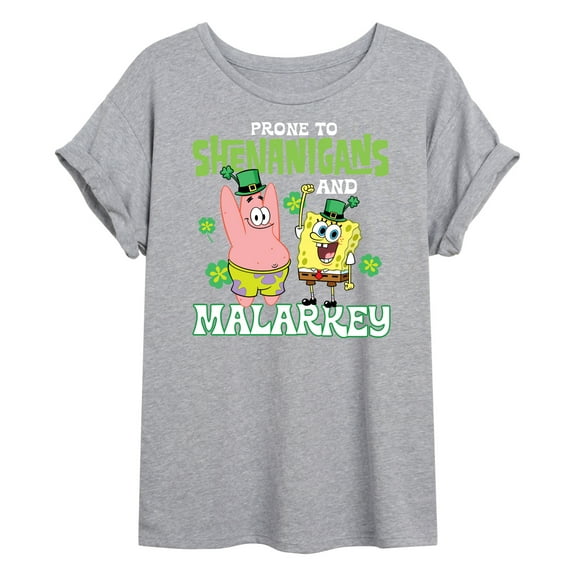 SpongeBob SquarePants - Prone To Shenanigans And Malarkey - Juniors Ideal Flowy Muscle T-Shirt