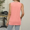 thumbnail image 3 of Annhoo Tank Tops for Women Crew Neck Side Slit Sleeveless Shirts Summer Trendy Casual Going out Blouses, 3 of 5