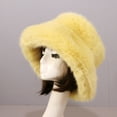 thumbnail image 4 of D-GROEE Bucket Hat Women's Oversized Fluffy Wide Brim Hat Girls' Plush Winter Hat Fisherman Hat Warm Windproof Cap, 4 of 5