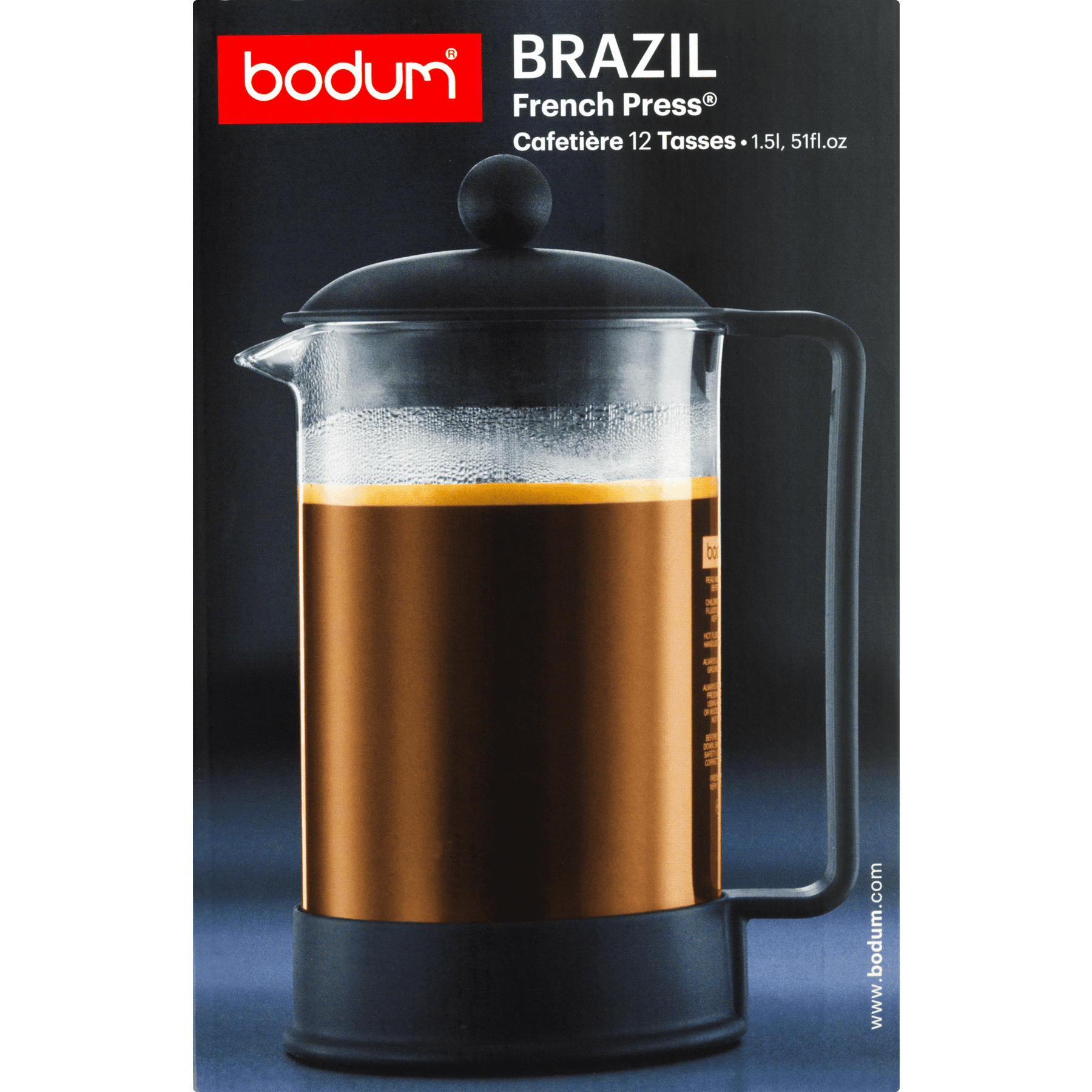 Bodum Brazil French Press, 12 Cup, 51 Oz. - Spoons N Spice