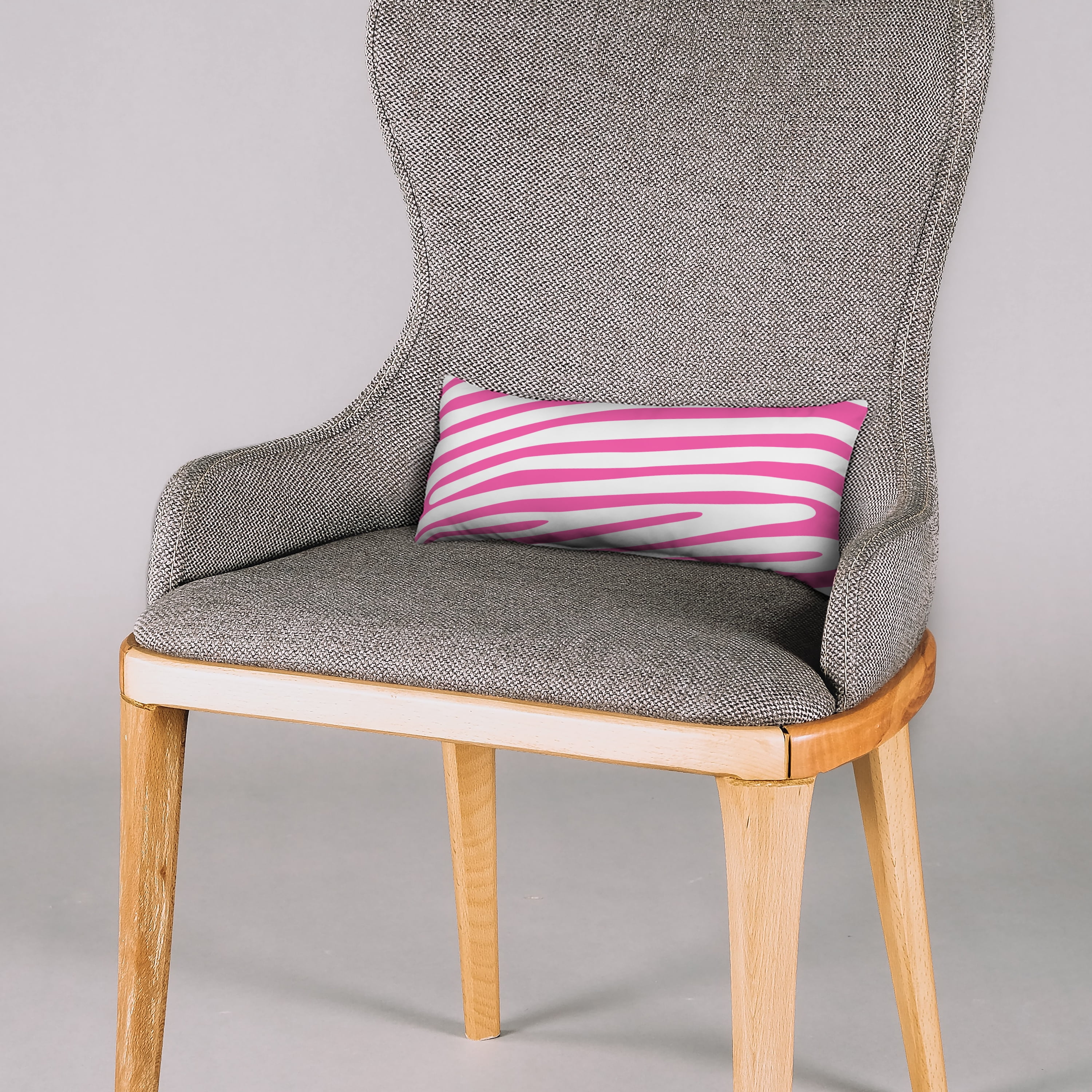 Everything Comfy Zebra Print Decorative Pillow, 16x6 Inch, Pink/White,
