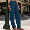 thumbnail image 4 of Womens Striped Pants New Women’s Elastic Waist Pants, Wide Leg Casual Long Pants, Lightweight Relaxed Fits Bottoms with Pockets, 4 of 6