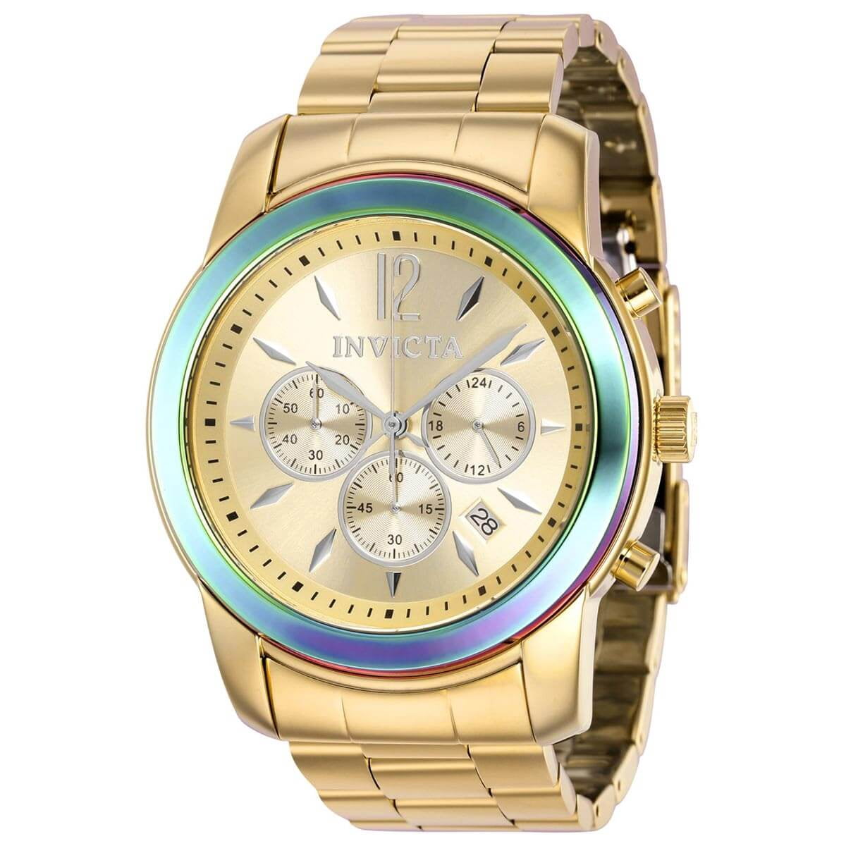 Invicta 25869 Men's 'Bolt' Quartz Chronograph Green Dial Stainless