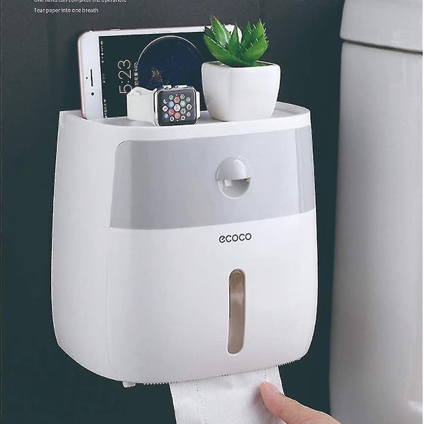 Dispensador de papel higiénico montado en la pared, caja de papel higiénico, caja de almacenamiento con