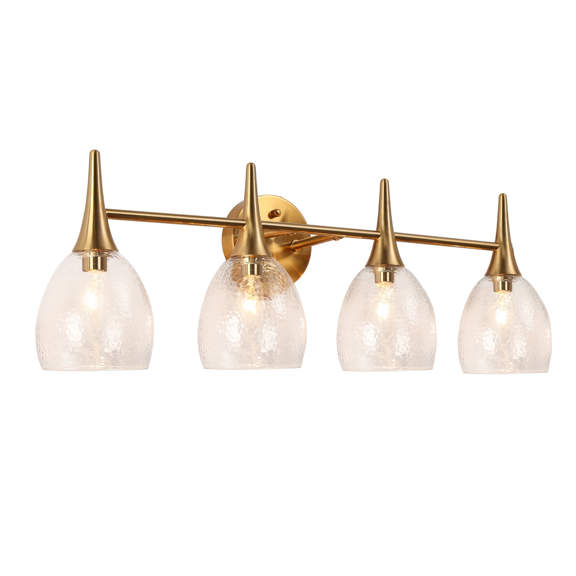 LNC Cymerlarity 28.5-in 4-Light Polished Gold LED Modern/Contemporary Vanity Light