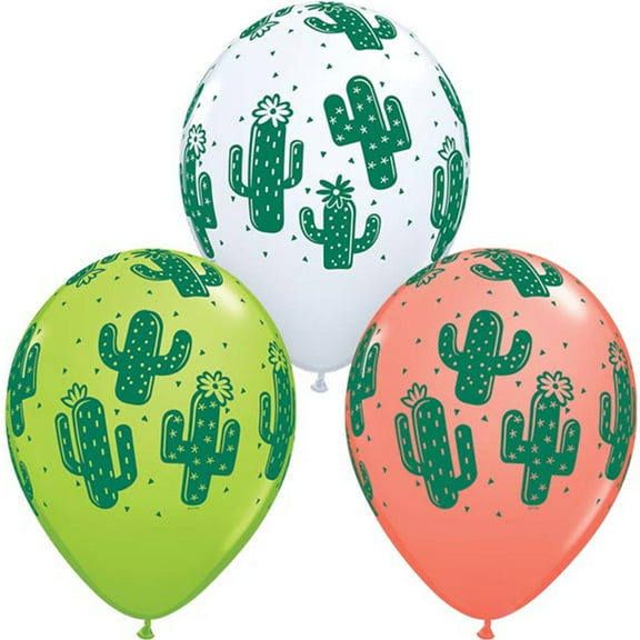 50 Qualatex Cactus Assorted Colors Latex Balloons 11"