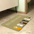 thumbnail image 7 of Kitchen Mat 2 Pieces Non Slip PVC Leather Colorful Cute Paws Dog Paws Cat Paws You Need My Help Yellow Pink Cushioned Kitchen Rug Runner Anti Fatigue Waterproof Sauce Oil Proof, 7 of 7
