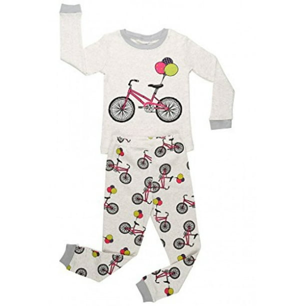 Elowel Pajamas Elowel Girls "Bike" 2 Piece Pajama Set 100 Cotton
