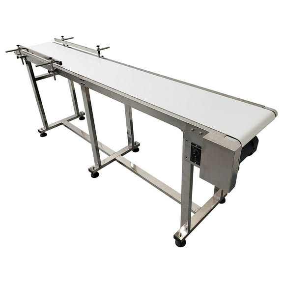 Automatic Flat Belt Conveyor PU Conveyor Belt Conveying System with Double Guardrail