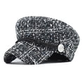 thumbnail image 1 of Gorro con visera para mujer, boina de pata de gallo, boina informal para mujer, gorro informal a la moda, sombreros de invierno elegantes Vintage para mujer 56-58cm 1 pieza, 1 of 8