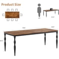 thumbnail image 4 of Ourlova 78 Inch Rectangular Dining Table for 6 Rustic Farmhouse Kitchen Table with Large Tabletop Long Wooden Dining Room Table with Heavy Duty Legs Walnut, 4 of 7