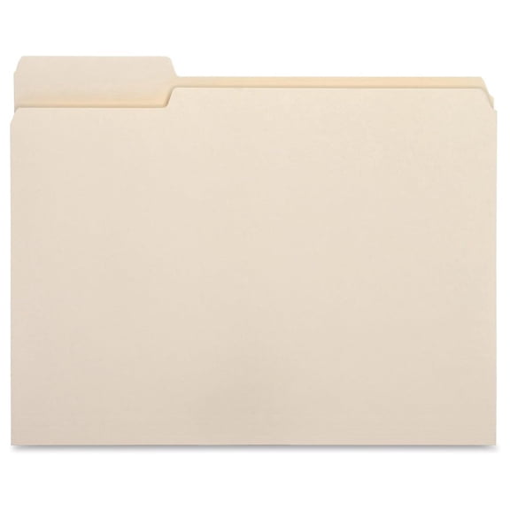 1/3 Cut Top Tab File Folder - Left Tab - Box of 100 Manila