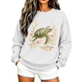 thumbnail image 2 of Womens Crewneck Sweatshirts Sea Turtle Casual Long Sleeve Print Sweatshirt Pullover Casual Fall Top, 2 of 5