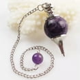 thumbnail image 4 of K-KED Wholesale Natural Mixed Gemstone Sphere Pendulum Pendant Crystal Healing-Black Agate, 4 of 9