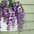 thumbnail image 4 of Collections Etc Artificial Cascading Hanging Purple Wisteria Vine Bushes - Set of 2, 4 of 6