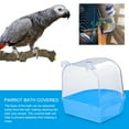 thumbnail image 3 of Baño para pájaros con jaula, con múltiples jaulas y cubierta para pájaros pequeños, canarios, periquitos y loros (azul), 3 of 6