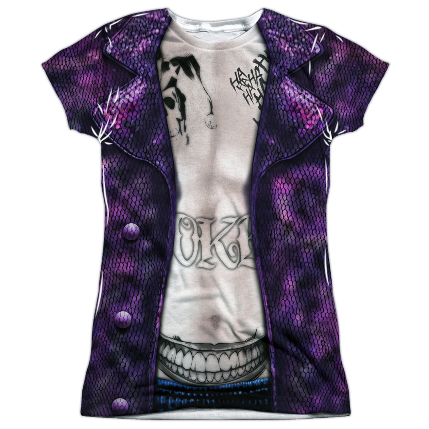 Suicide Squad Joker Costume Front And Back Print Women S Shirt 2xlarge Walmart Com