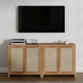 thumbnail image 5 of ARKANTOS Rattan Sideboard Cabinet with 1 Adjustable Shelf, Natural Oak, Set of 2, 5 of 10