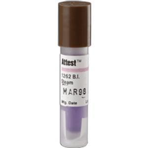 - 3M Attest Biological Indicator for Steam Sterilizer with Test Pack for Gravity and Vacuum, Brown Cap, Box of 100