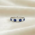 thumbnail image 3 of 3 MM Round Blue Sapphire 925 Sterling Silver Channel Set Eternity Women Valentines Day Gifts Ring, 3 of 6