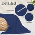 thumbnail image 3 of Navy Blue Pure Color Throw Pillow Covers, Aesthetics Contemporary Luxury Soft Breathable Pillow Cases with Invisible Zipper for Sleeping, King Size Pillowcases for Couch Bed Sofa Chair 20x36 Inches, 3 of 9