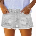 thumbnail image 4 of CHUMUD Jeans Shorts for Women Ripped Y2K Stretchy Trendy Denim Shorts Mid Rise Front Button Casual Shorts, 4 of 6