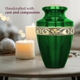 thumbnail image 3 of Urna funeraria Trupoint Memorials, griega, verde y dorada, para adultos, 3 of 6