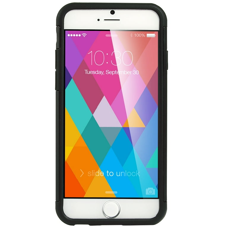 ULAK iPhone 6 Case iPhone 6S Case Slim Dual Layer Shockproof Bumper Phone Case for Apple iPhone 6 6s for Boys Girls Women Men Black