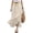 Beige, variant on Cotton Linen Maxi Skirt, High Waisted Flowy Long Skirt with Side Slit, Casual Elastic Waist Drawstring Midi Skirt, Solid Color