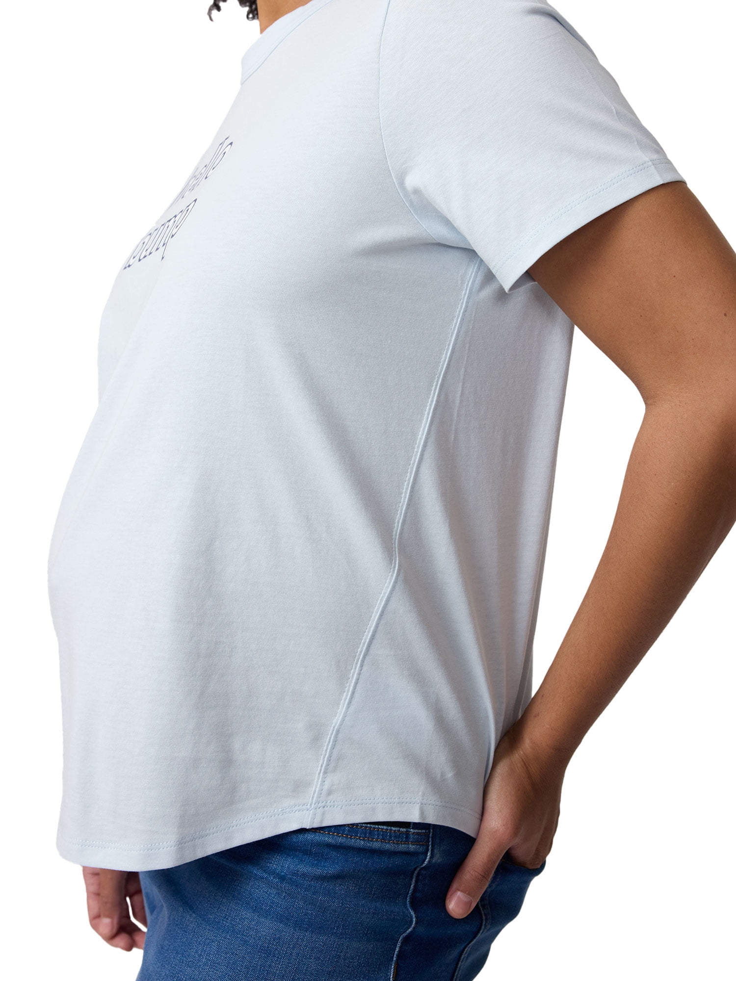 Ingrid & Isabel For Every Belly Women's Maternity Short Sleeve Relaxed Crew Graphic Tee, Sizes S-XXL