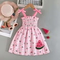 thumbnail image 2 of Toddler Girls Dress Cowl Neck Watermelon Print Spaghetti Strap Summer Beach Children Girls Casual Dresses,2 -3 Years, 2 of 6