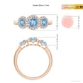 thumbnail image 3 of ANGARA Natural Round Aquamarine Three Stone Halo Ring with Diamonds in 14K Rose Gold for Women (Size-5mm) | March Birthstone, Birthday, Anniversary, Jewelry Gift for Women | Natural Aquamarine Ring, 3 of 7