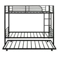 thumbnail image 4 of DreamBuck Metal Bunk Bed, Upgrade Twin over Twin Bunk Bed, Metal Bunk Bed Frame with Trundle for Teens Adults, Heavy Duty Bed Frame with Safety Ladder, Can Be Divided into Two Beds, Black, 4 of 8