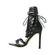 thumbnail image 2 of Botas frescas con cremallera lateral y hebilla de cinturón con tiras huecas y punta abierta de tacón alto sexy para mujer Wmkox8yii hfjk1805, 2 of 7