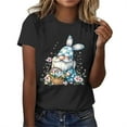 thumbnail image 2 of VBTAPA Easter Shirts for Women Happy Easter Shirt Easter Bunny T Shirt Cute Rabbit Graphic Tee Funny Gift Casual Tops Sales of Today Black XL, 2 of 5