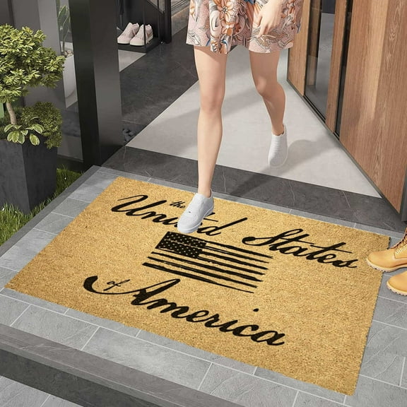 4th of July Doormat Memorial Day Decorations Door Mat Outdoor Entrance American Flag Outdoor Mats for Front Door Welcome Mat for Front Door Clearance for Indoor And Outdoor Use 16 x 24 Inch