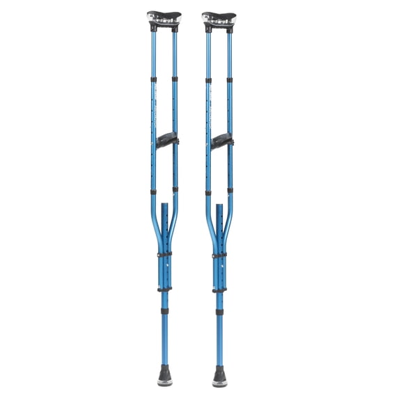 MD by Drive Air-Crutch™, Lightweight Underarm Walking Crutch for Adults, 300 lbs Capacity, Ergonomic Gel Grip (Sapphire)