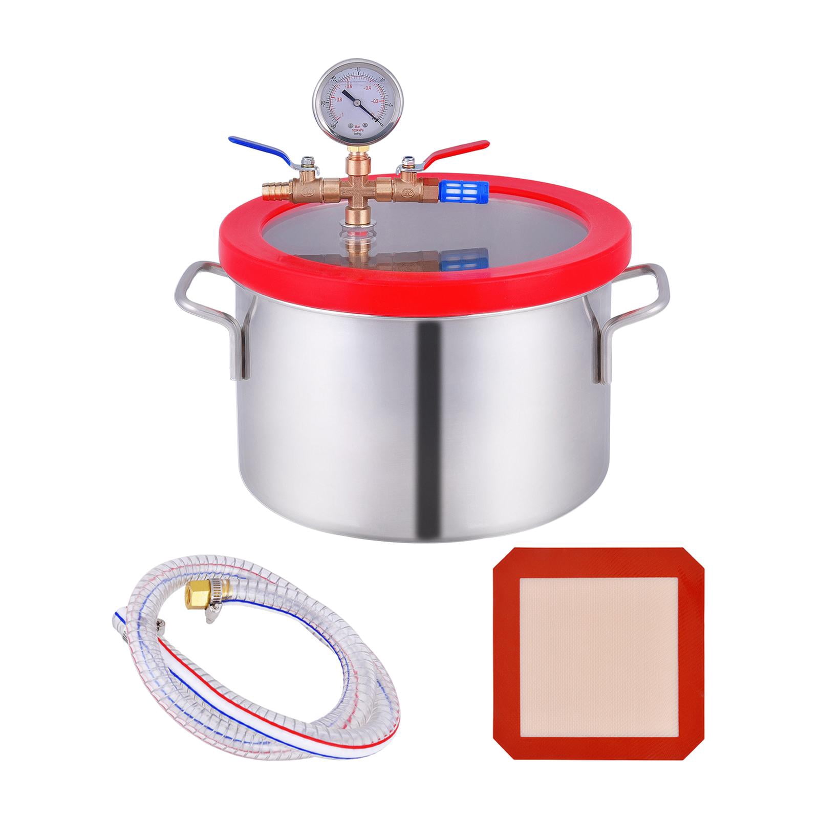 Stainless Steel Chamber Essential Oils Pressure Pot Vacuum Chamber Degassing 1.5 Gallon 5.6L