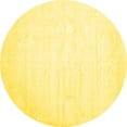 thumbnail image 1 of Ahgly Company Machine Washable Indoor Round Solid Yellow Modern Area Rugs, 4' Round, 1 of 4