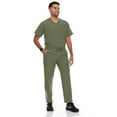 thumbnail image 3 of Hey Scrubs Set Men Stretch V-Neck Scrub Top and Six Pocket Tapered Pant Bundle, Elastic Waistband Scrubs for Men, 3 of 4