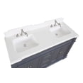 thumbnail image 2 of KBC Elizabeth 60" Wood Double Bathroom Vanity w/ Quartz Stone in Marine Gray, 2 of 6