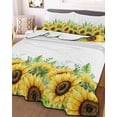 thumbnail image 3 of Quilts King Size Bedding Set, Summer Sunflowers Lightweight Quilted Comforter, Botanical Yellow Flowers Leaves Plants Soft Reversible Bedspread Coverlet with Pillow Covers for All Season, 96" x 106", 3 of 7