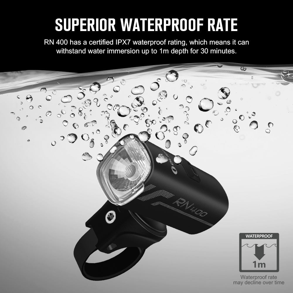 OLIGHT RN400 Bike Light Set USB-C Rechargeable 400 Lumens Bicycle Front Headlight High Quality Night Bicycle Safety Light For Urban Riding and Daily Commuting 89 Meters Waterproof With Charging Cable