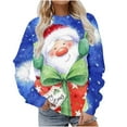 thumbnail image 2 of Chandail en Molleton de Noël pour Femmes 2023 Manches Longues Décontracté Impression de Noël Col Rond Pull Tunique en Solde, 2 of 6