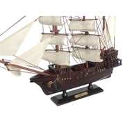 Handcrafted Model Ships Amity-White-Sails-20 20 in. Wooden Thomas Tews Amity White Sails Pirate Ship Model